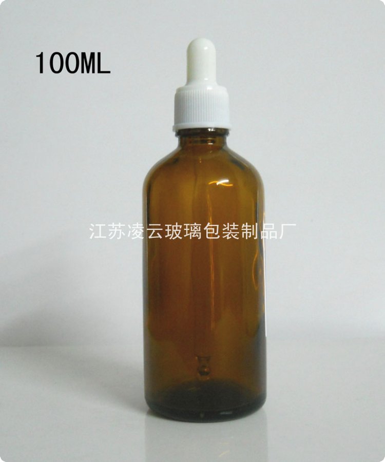 100ml棕色精油瓶 滴管瓶 帶塑料滴管蓋 調配瓶 白色蓋子
