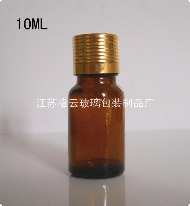 10ml茶色精油瓶 玻璃瓶 裝香水、精油、藥油等 配金色螺紋蓋
