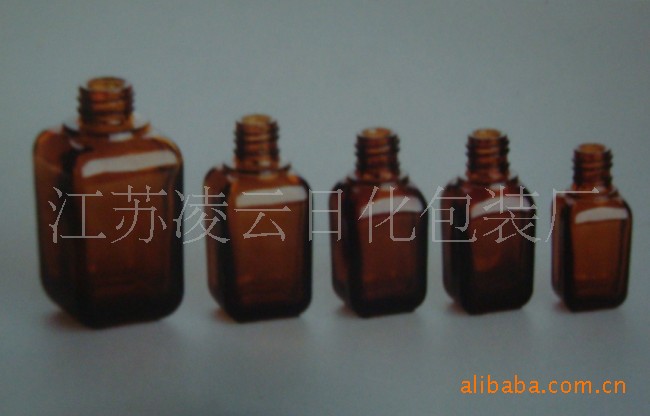 10ml,15ml,25ml,35ml,55ml茶色方形精油瓶噴涂絲印燙金滴管瓶