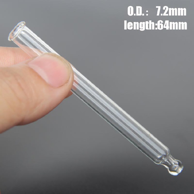 玻璃滴管长颈直圆球头64mm长可定制任意长度15ml精油瓶用